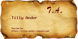 Tilly Andor névjegykártya